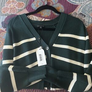 Universal Standard Better Than Wool Cardigan green/white